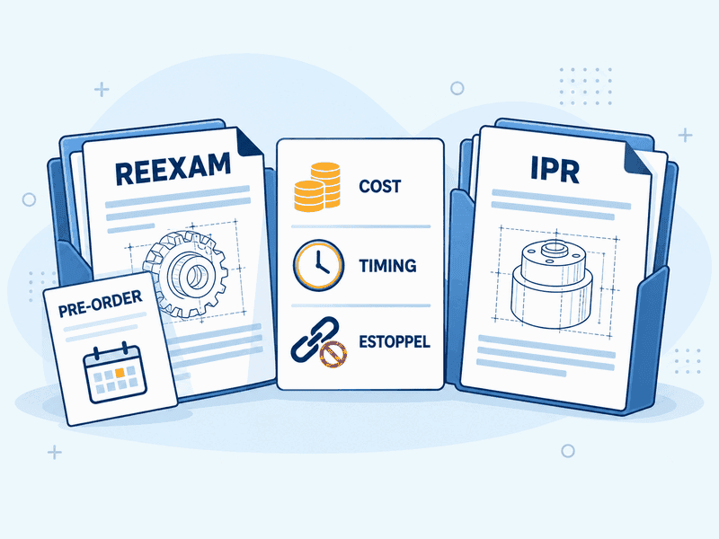 Ex Parte Reexamination vs. IPR in 2026: Cost, Estoppel, Timing & the Pre-Order Paper